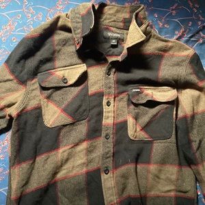 Men’s Brixton Flannel Black/red/tan color way